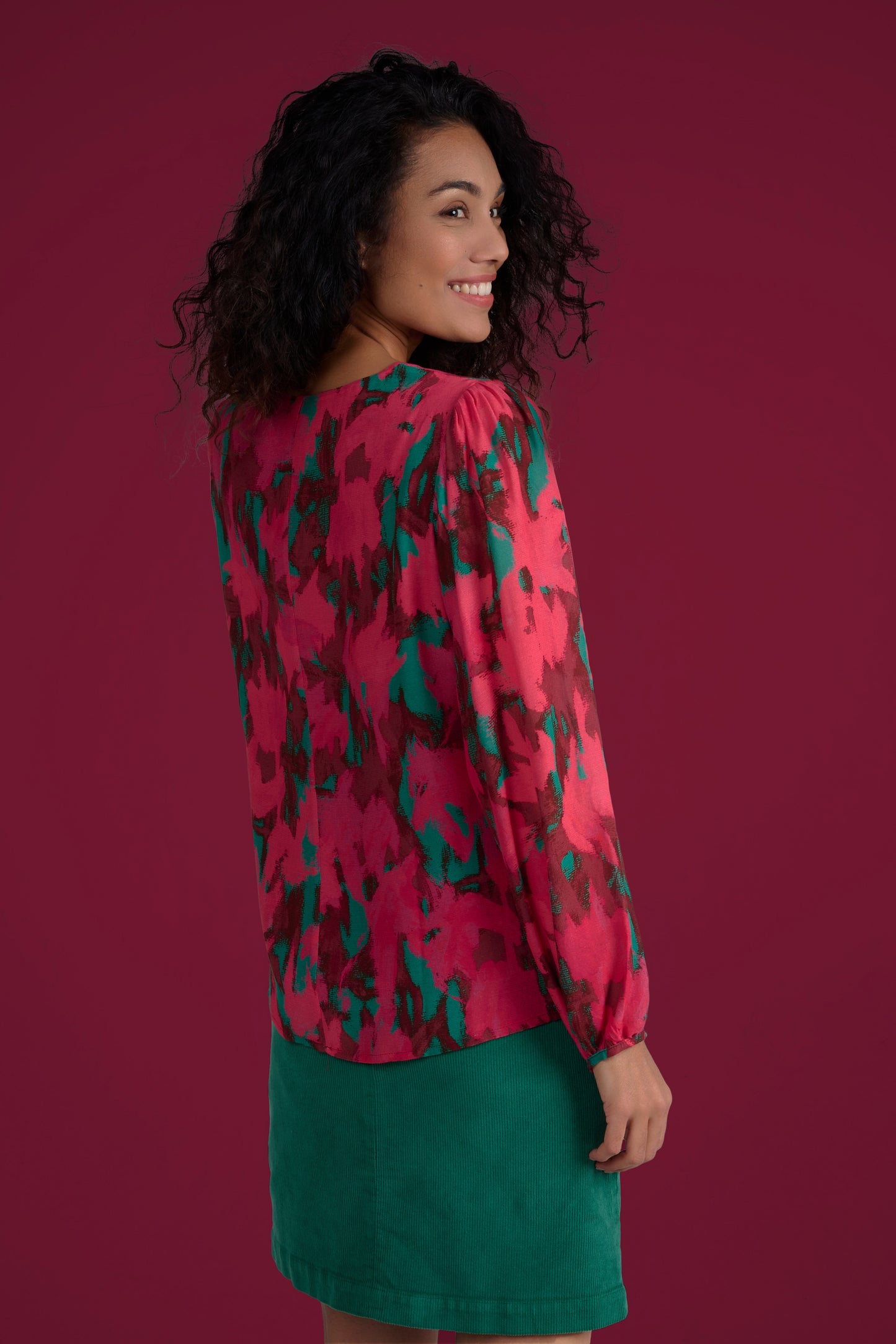 BLOUSE TIGE ERABLES ROSE