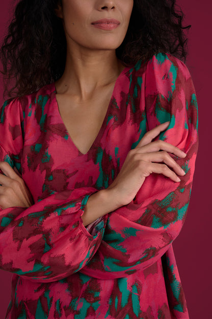 BLOUSE TIGE ERABLES ROSE