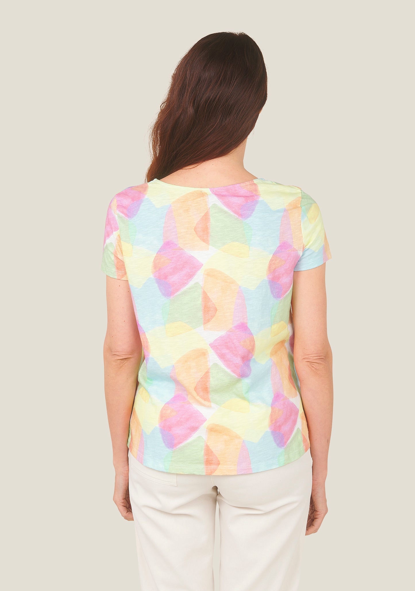 TEE SHIRT TOCHE ARLEQUIN ROSE