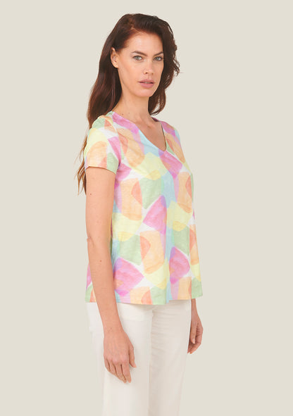 TEE SHIRT TOCHE ARLEQUIN ROSE