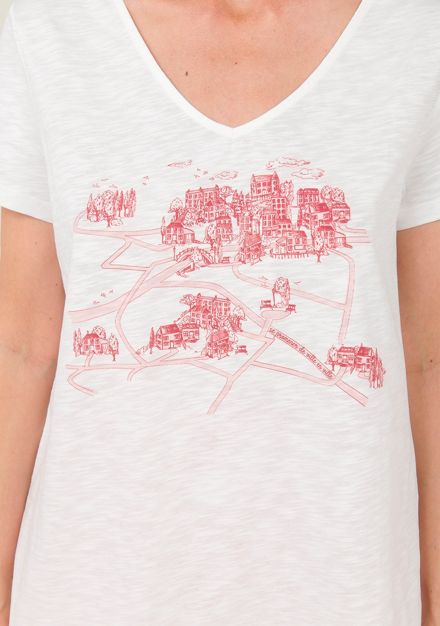 T-SHIRT TOCHE CITY ÉCRU