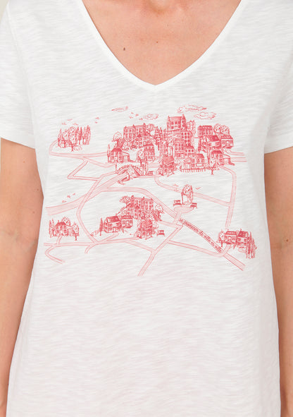 T-SHIRT TOCHE CITY ÉCRU