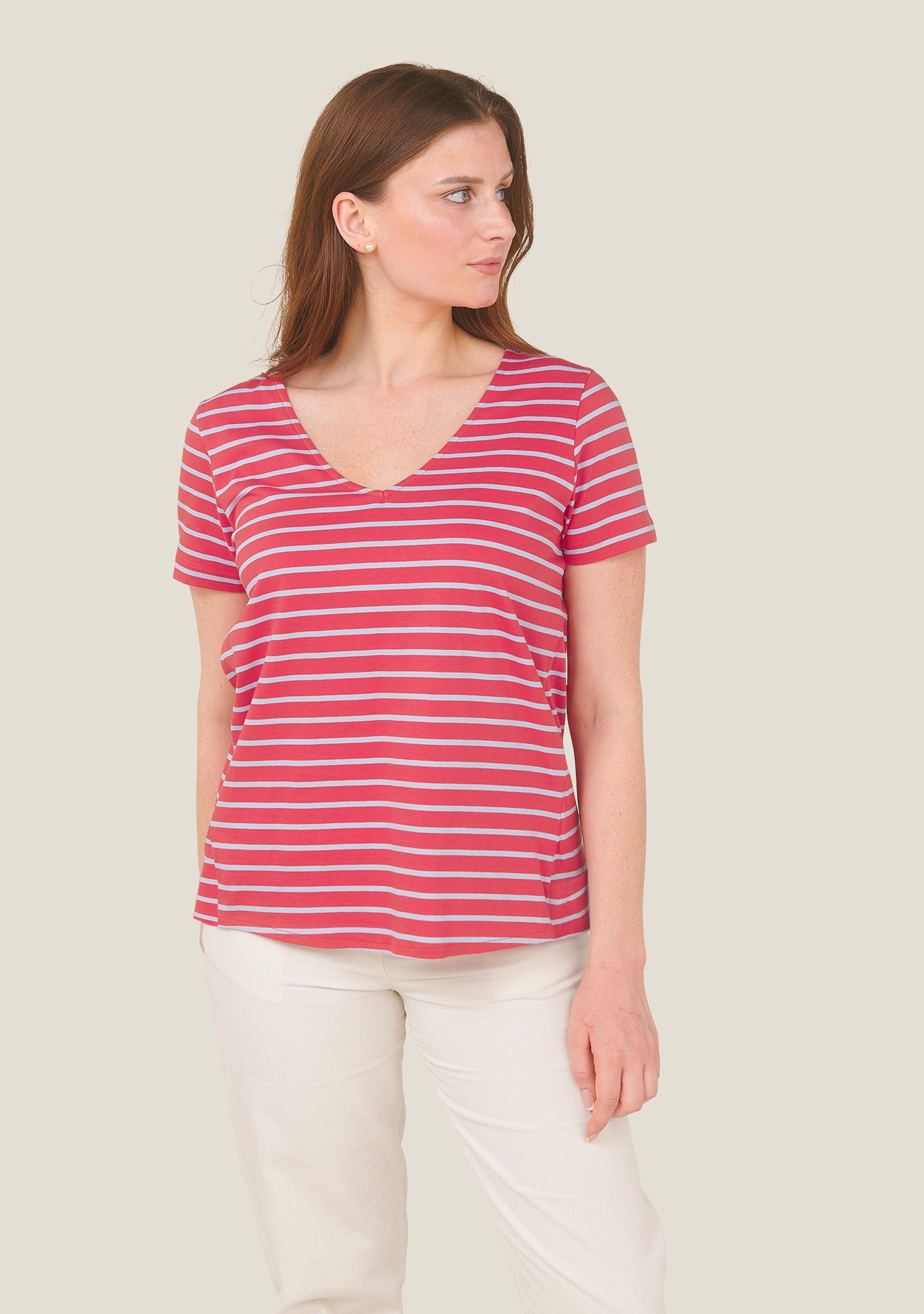 T-SHIRT TONY RAYURES LILAS