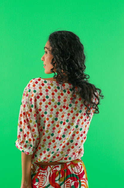 BLOUSE TORID ROND MULTIROUGE