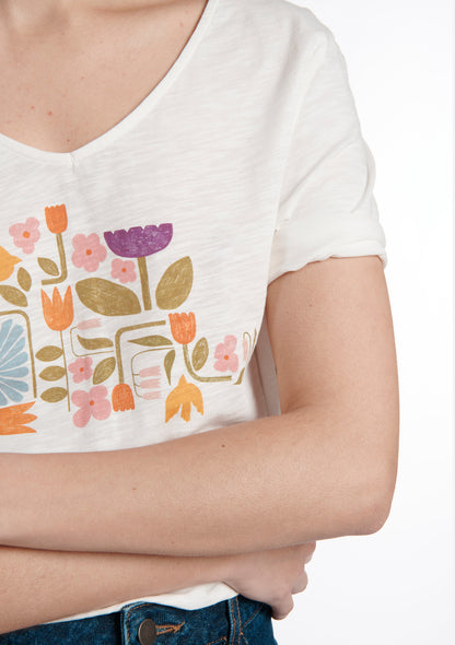 TEE SHIRT TOTEM TULIPES ORANGE