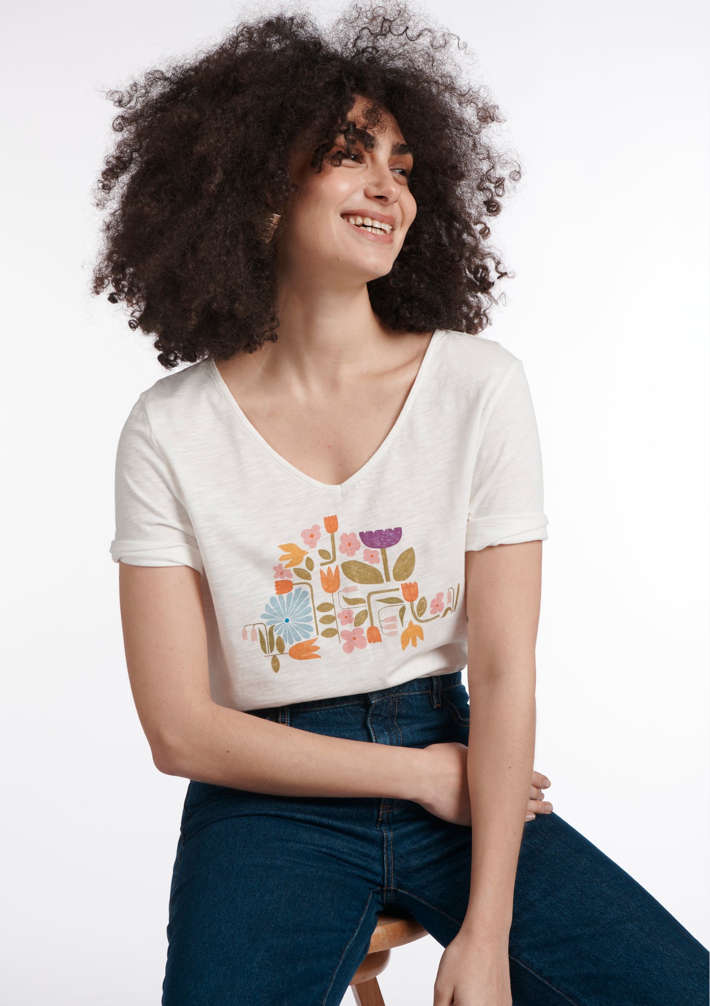 TEE SHIRT TOTEM TULIPES ORANGE
