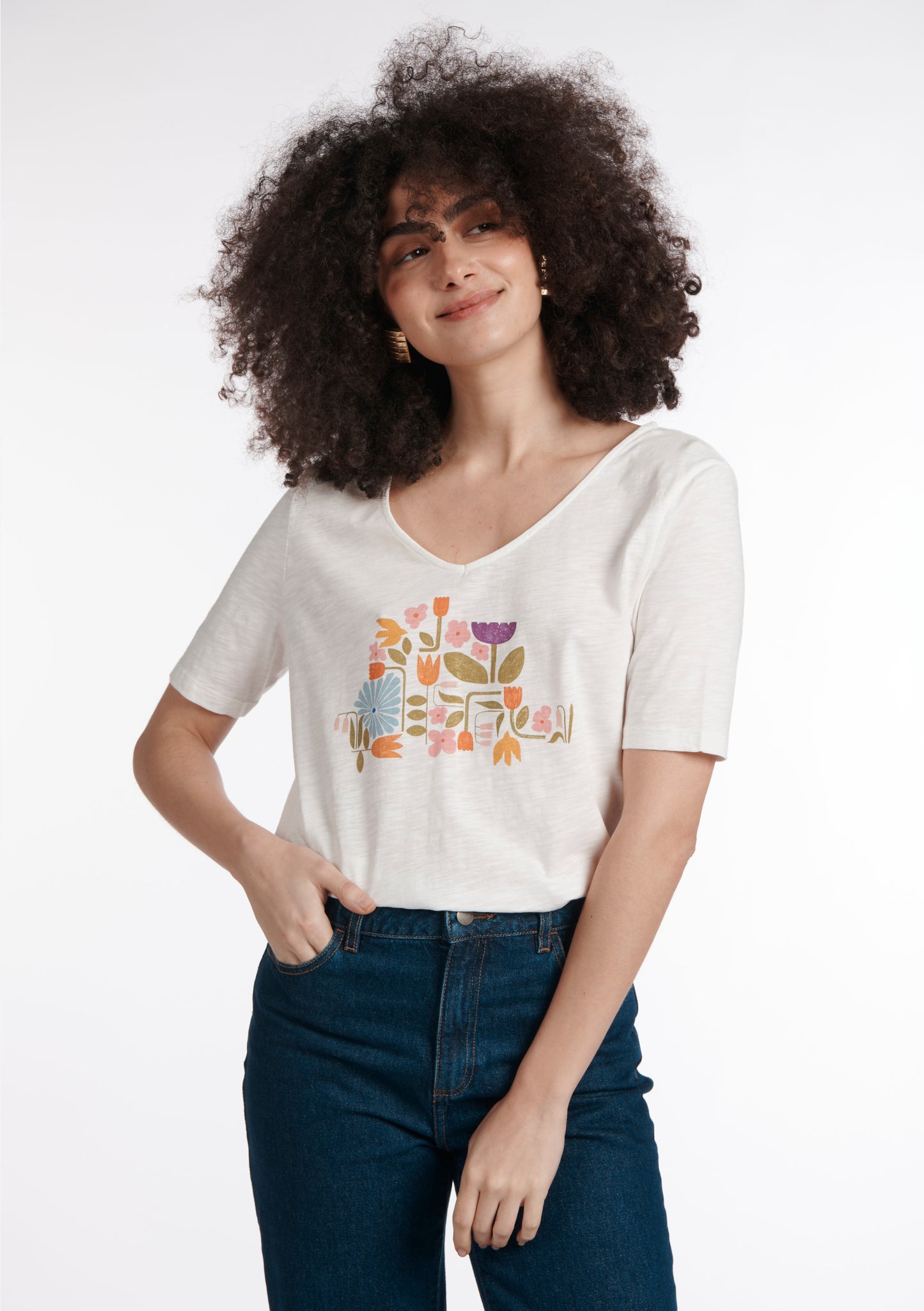 TEE SHIRT TOTEM TULIPES ORANGE