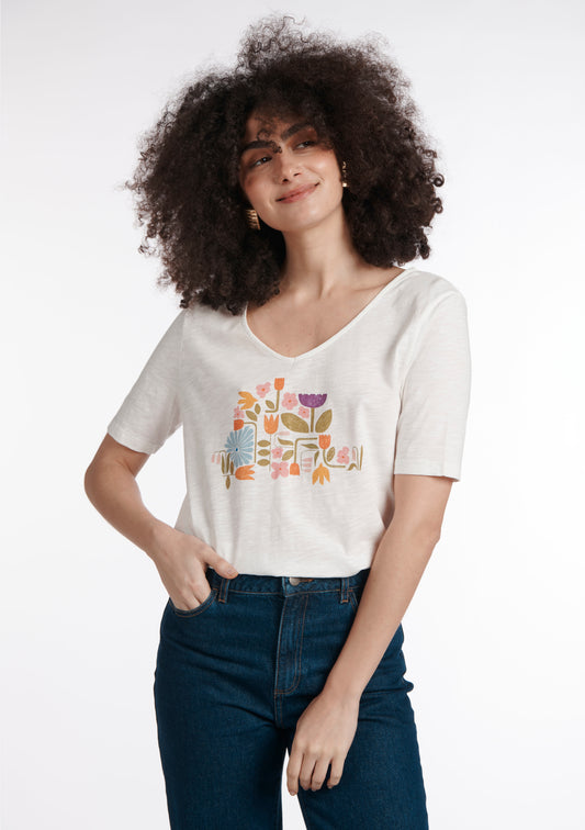 TEE SHIRT TOTEM TULIPES ORANGE