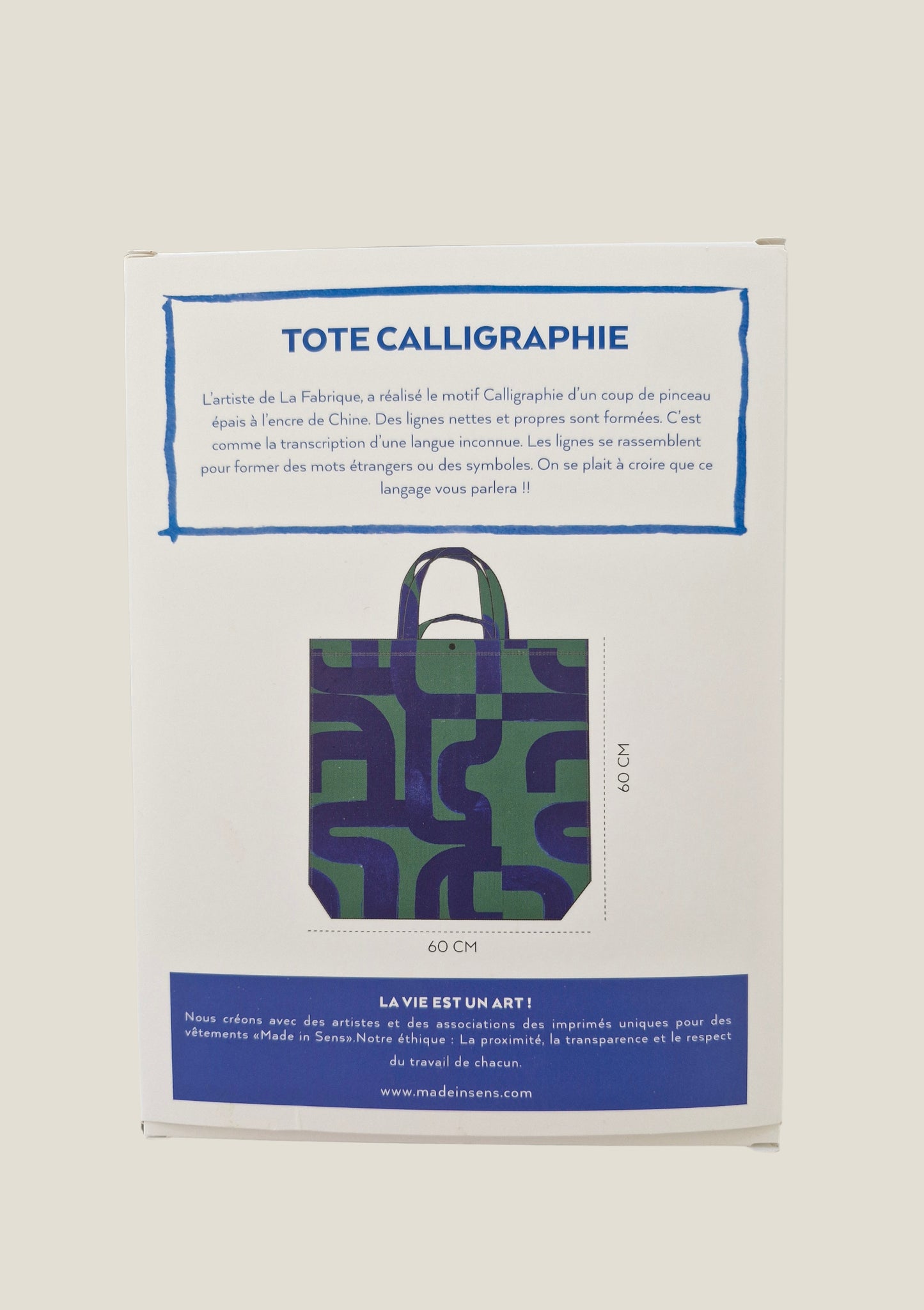SAC TOTI CALIGRAPHIE VERT