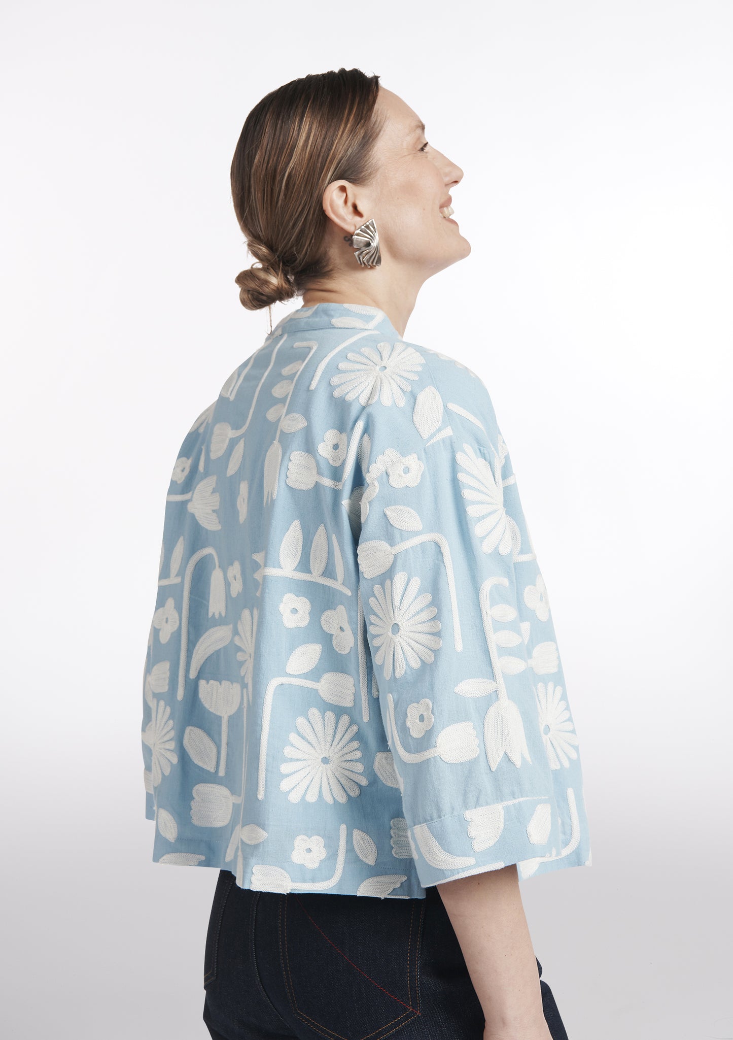 VESTE VALENTINE TULIPES BLEU