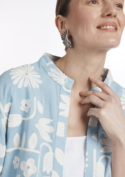 VESTE VALENTINE TULIPES BLEU