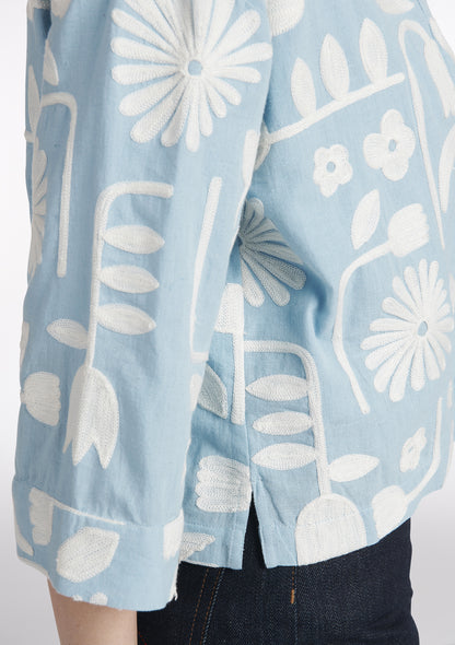 VESTE VALENTINE TULIPES BLEU