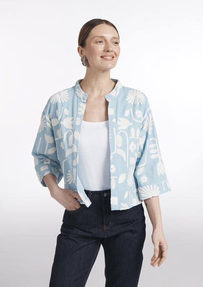 VESTE VALENTINE TULIPES BLEU