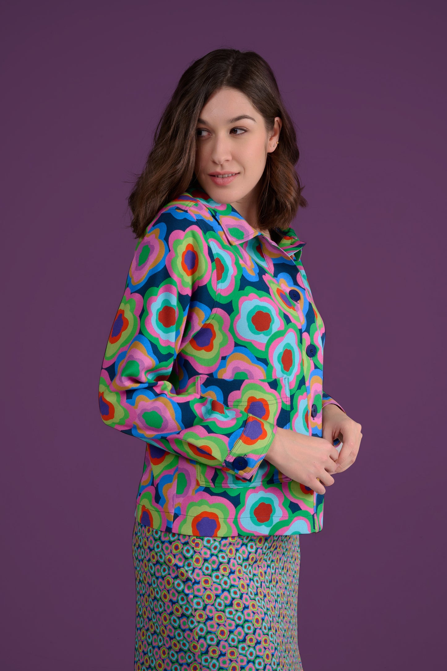 VESTE VINYL FLOWERPOWER MULTICOLORE