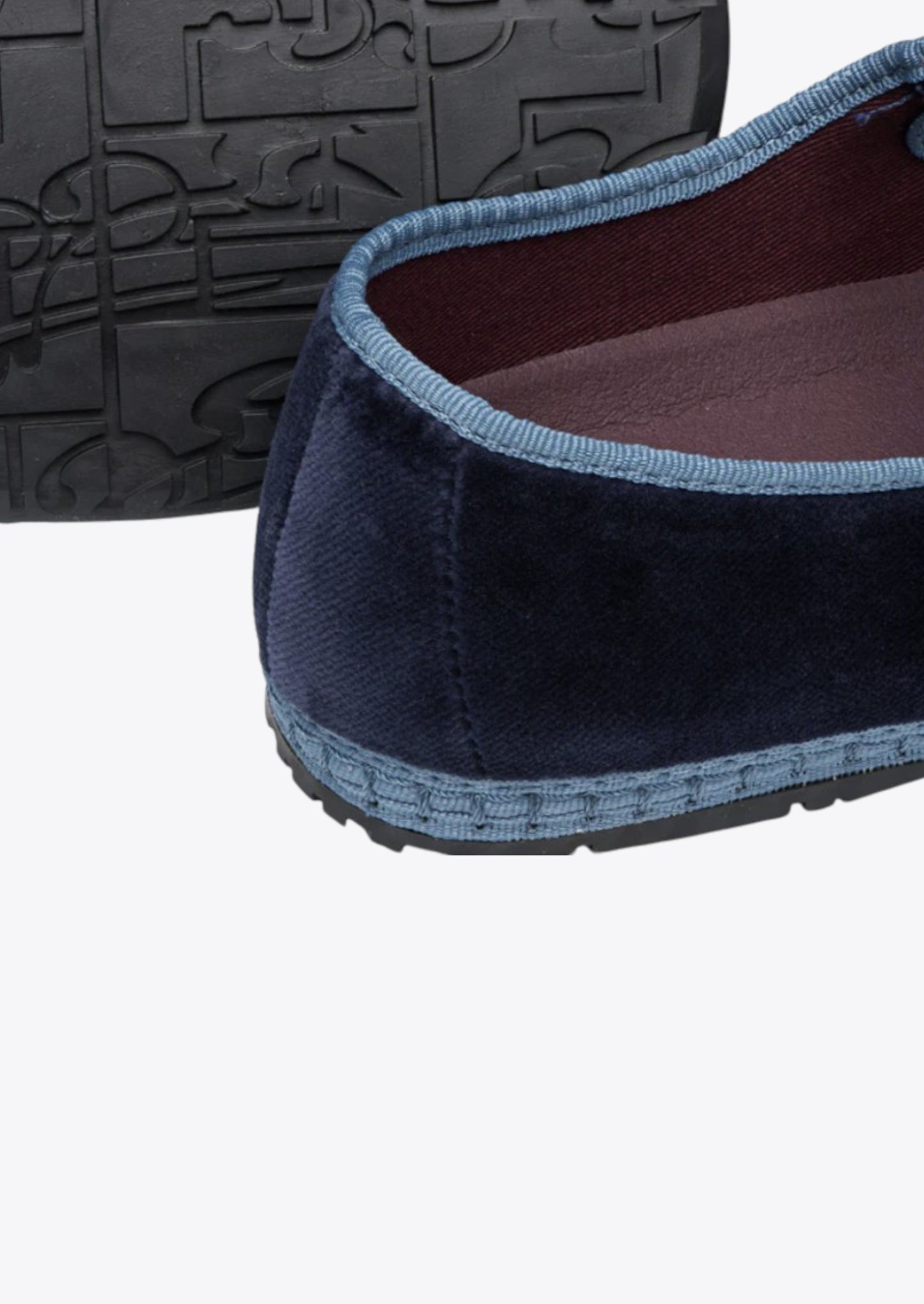 BALLERINE EN VELOURS CEBEAU UNI BLEU - FLABELUS