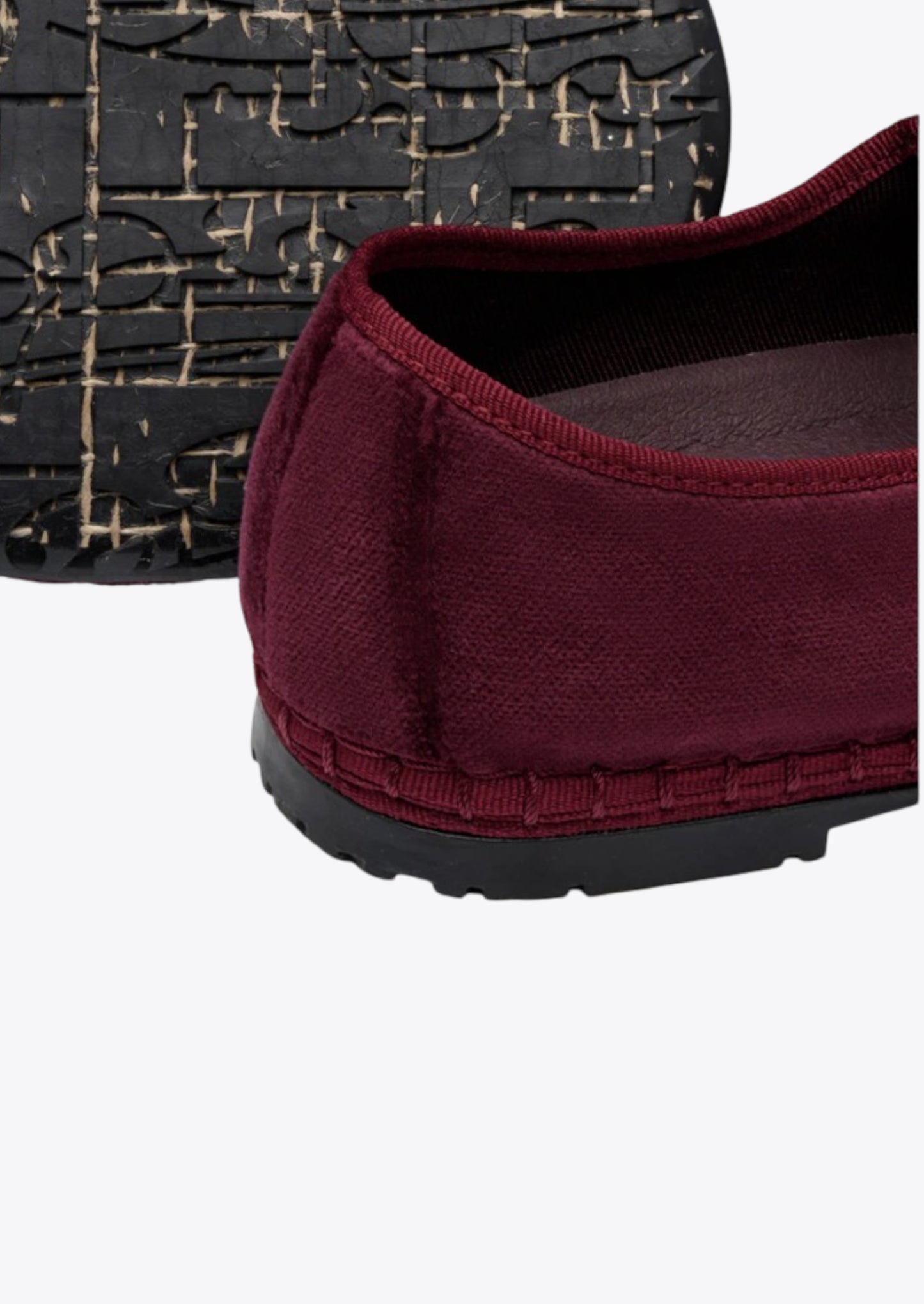 BALLERINE EN VELOURS CEBEAU UNI BORDEAUX - FLABELUS
