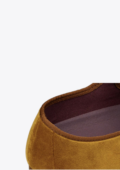 BALLERINE EN VELOURS CEBEAU UNI MOUTARDE - FLABELUS
