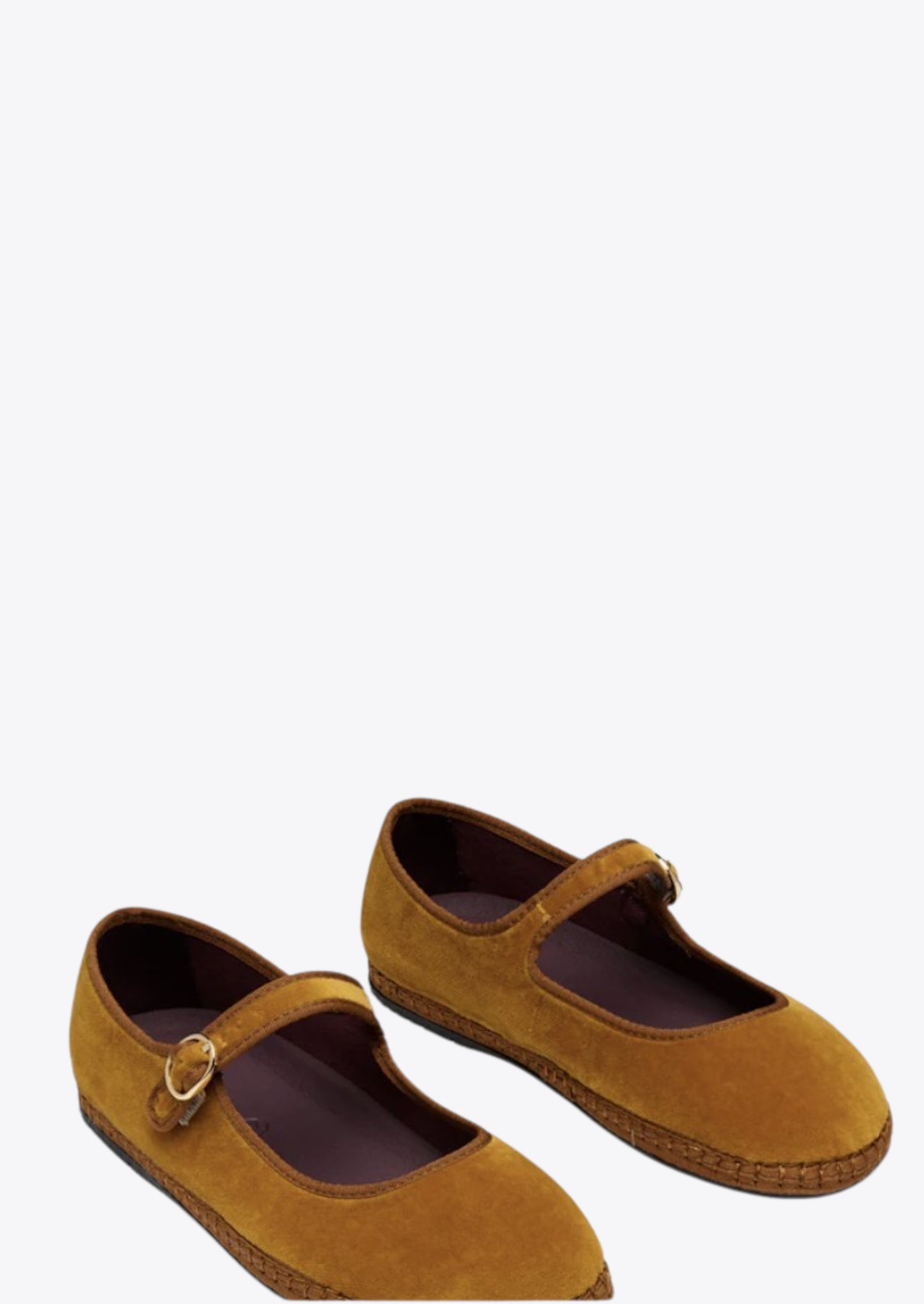 BALLERINE EN VELOURS CEBEAU UNI MOUTARDE - FLABELUS