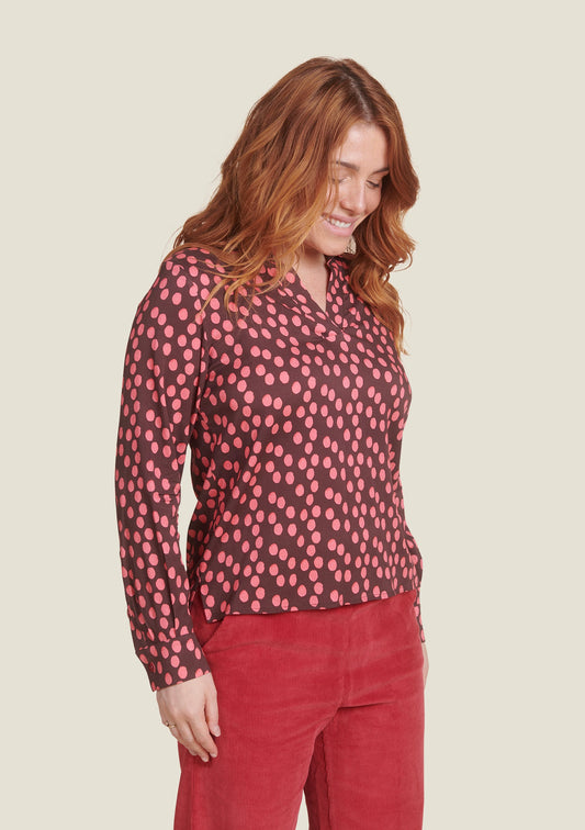 CHEMISE CAROLE GOMMETTE ROSE