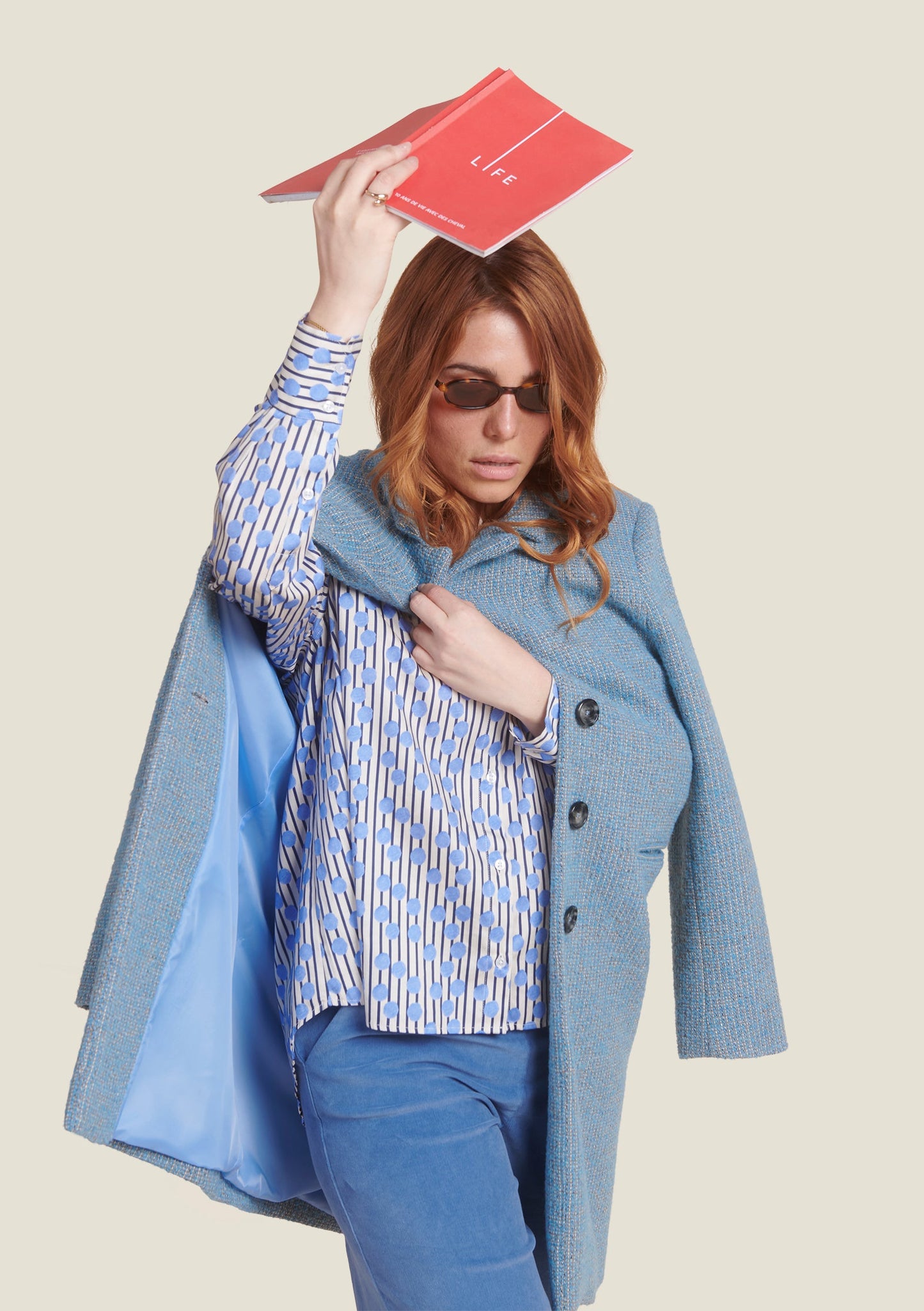 CHEMISE CLEO GOMMETTE RAYE BLEU