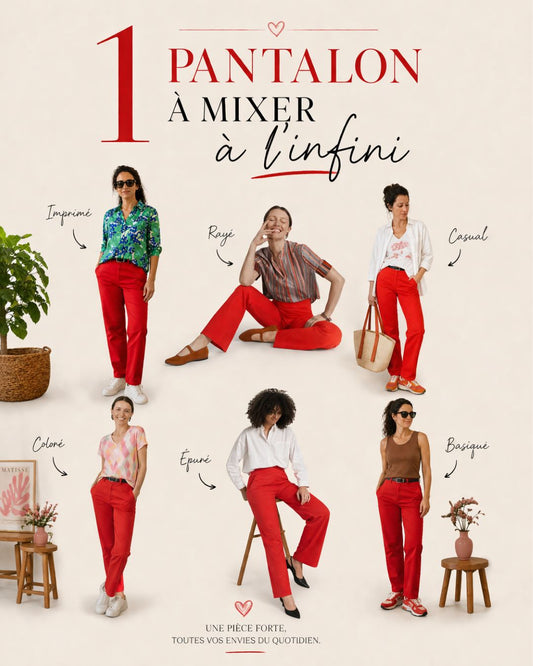 PANTALON PALLOON UNI ROUGE