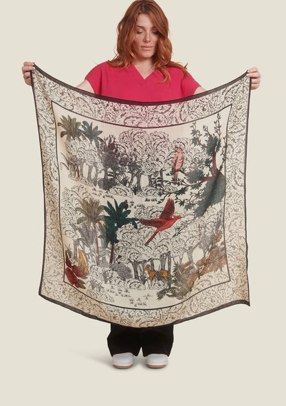 FOULARD FANI GRAVURE ECRU