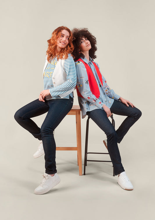 CHEMISE CLEO LETTRES BLEU