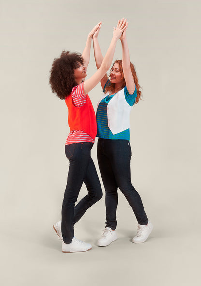 T-SHIRT TONY RAYURES VERT