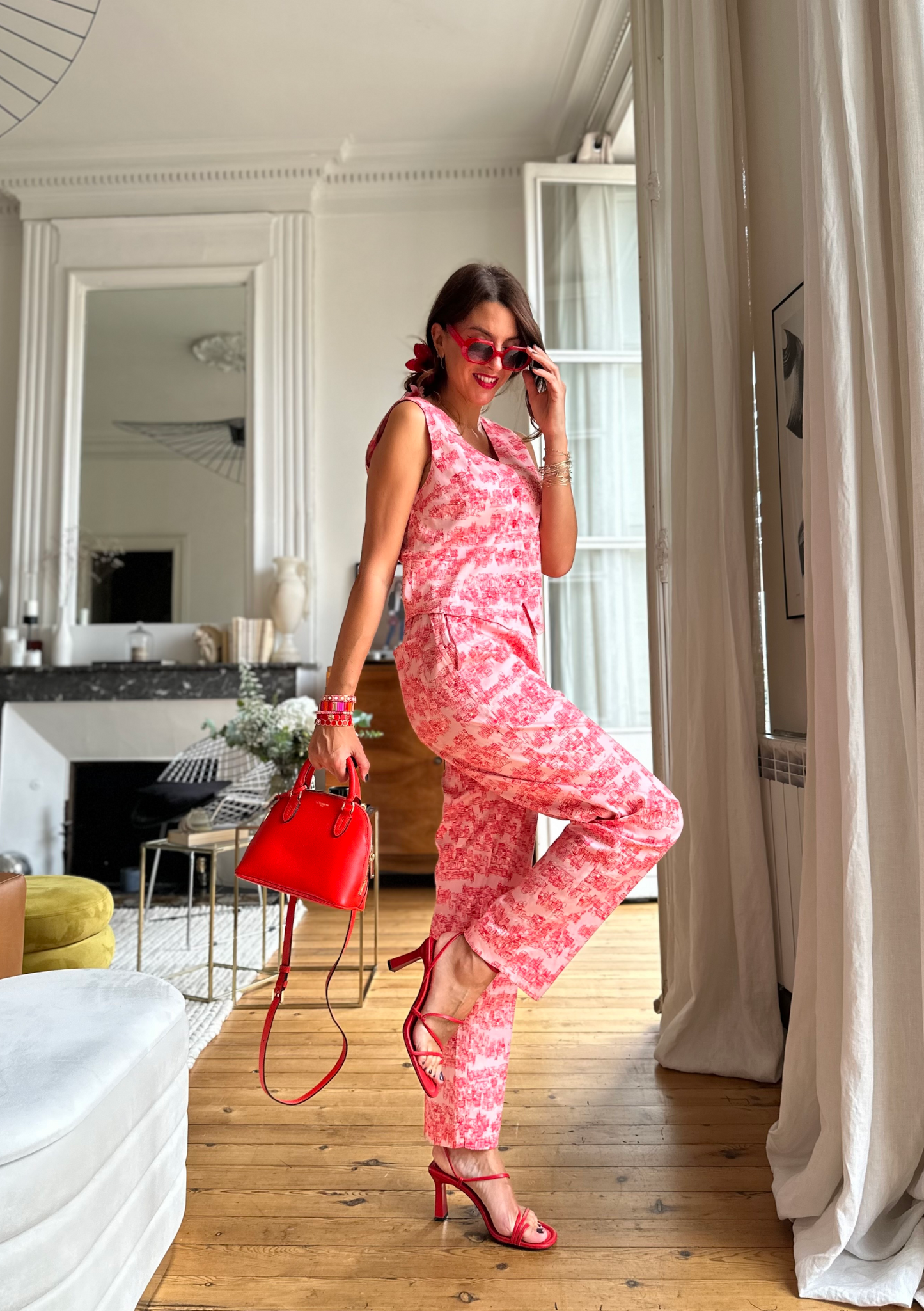 PANTALON PAKO CITY ROUGE
