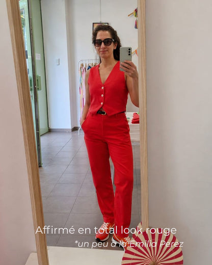 GILET SANS MANCHES VOLI UNI ROUGE