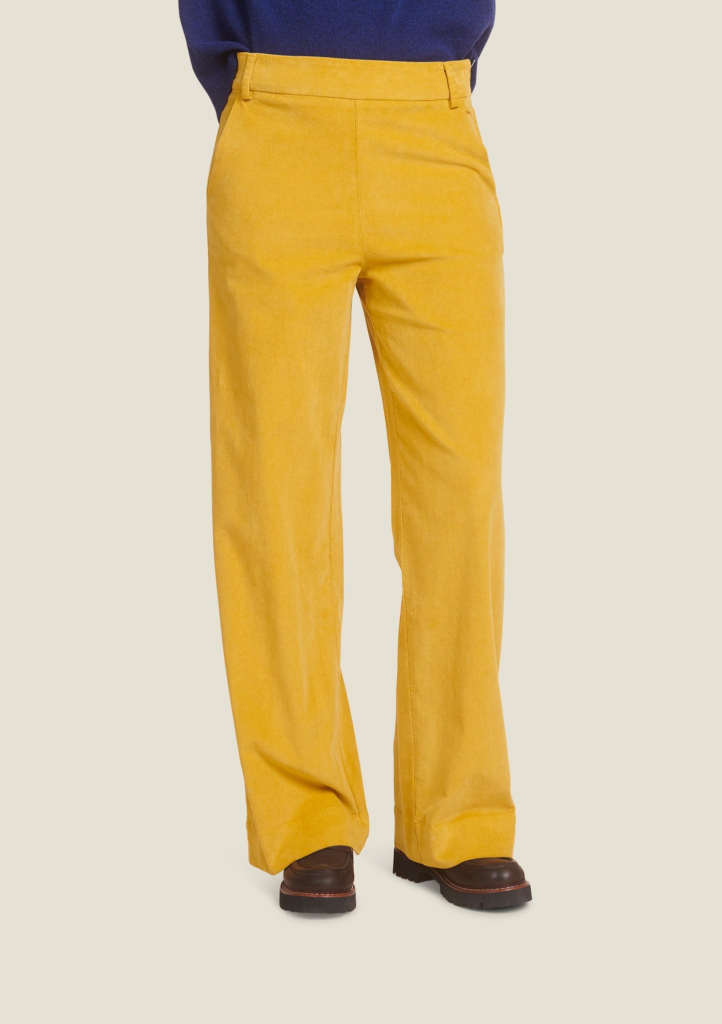 PANTALON PAULINE UNI MOUTARDE