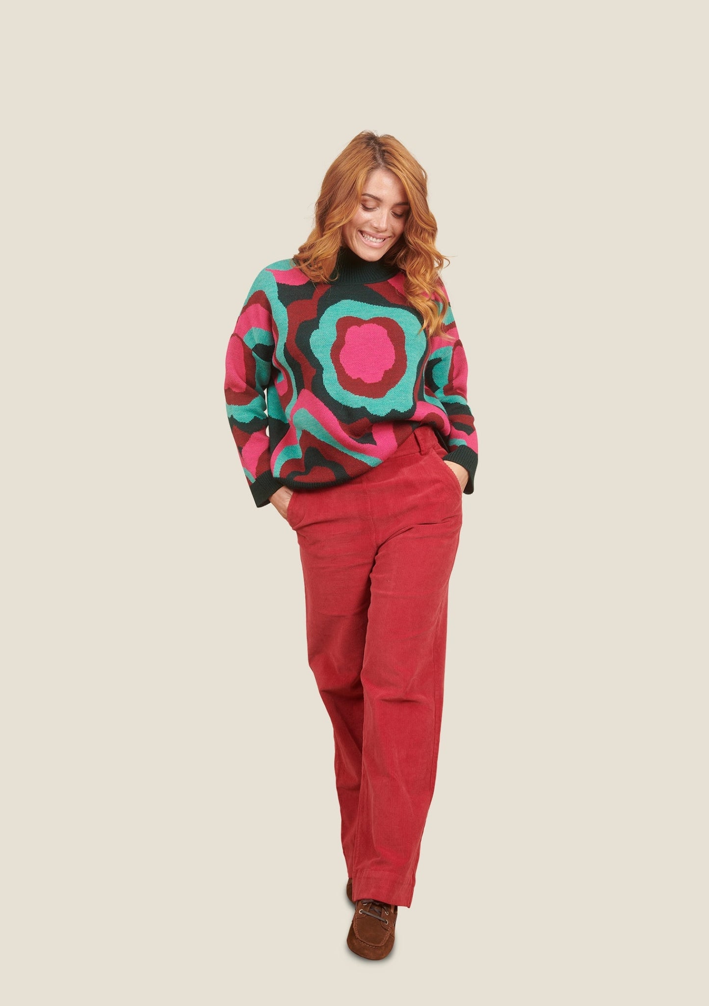 PULL POLUX FLOWERPOWER BORDEAUX