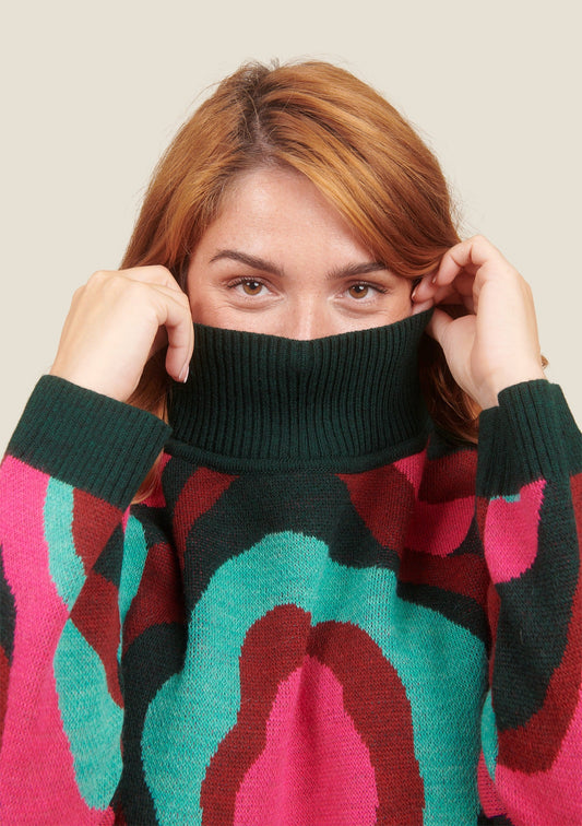 PULL POLUX FLOWERPOWER BORDEAUX