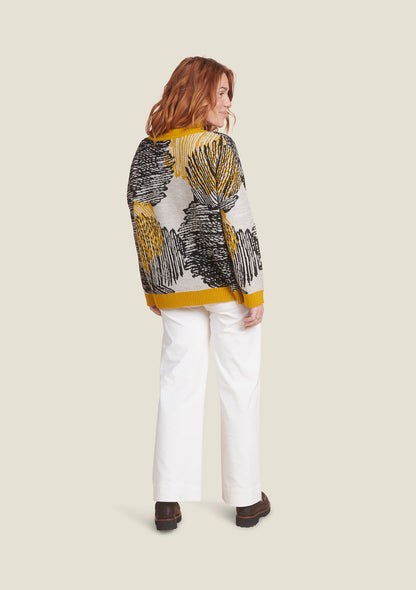 PULL POLUX RATURES JAUNE