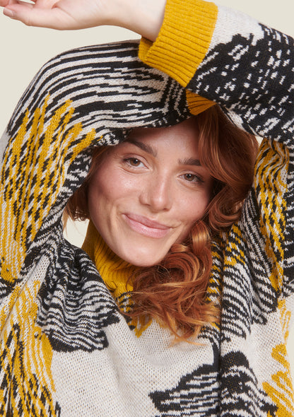 PULL POLUX RATURES JAUNE