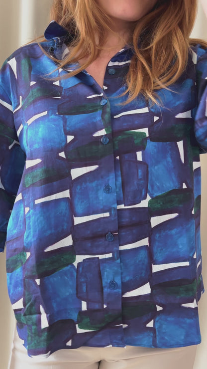 CHEMISIER CHANI CAIRN BLEU