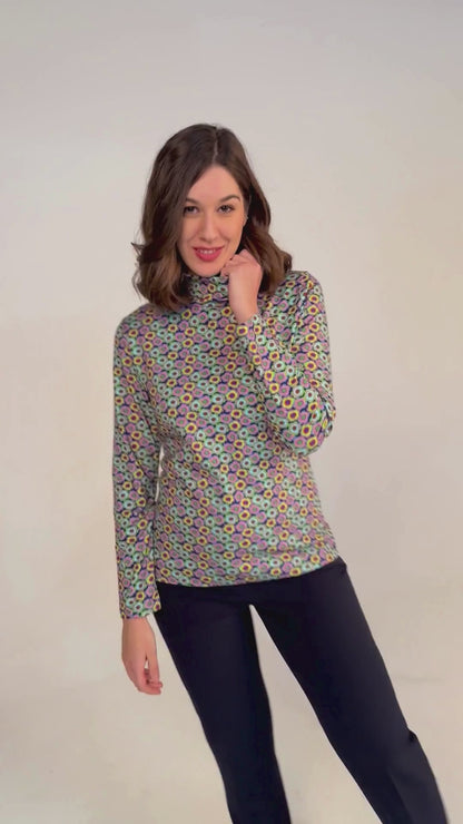 SOUS PULL TECRO FLOWERPOWER MULTICOLORE