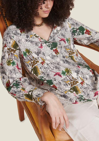 BLOUSE TAMARA GRAVURE ECRU