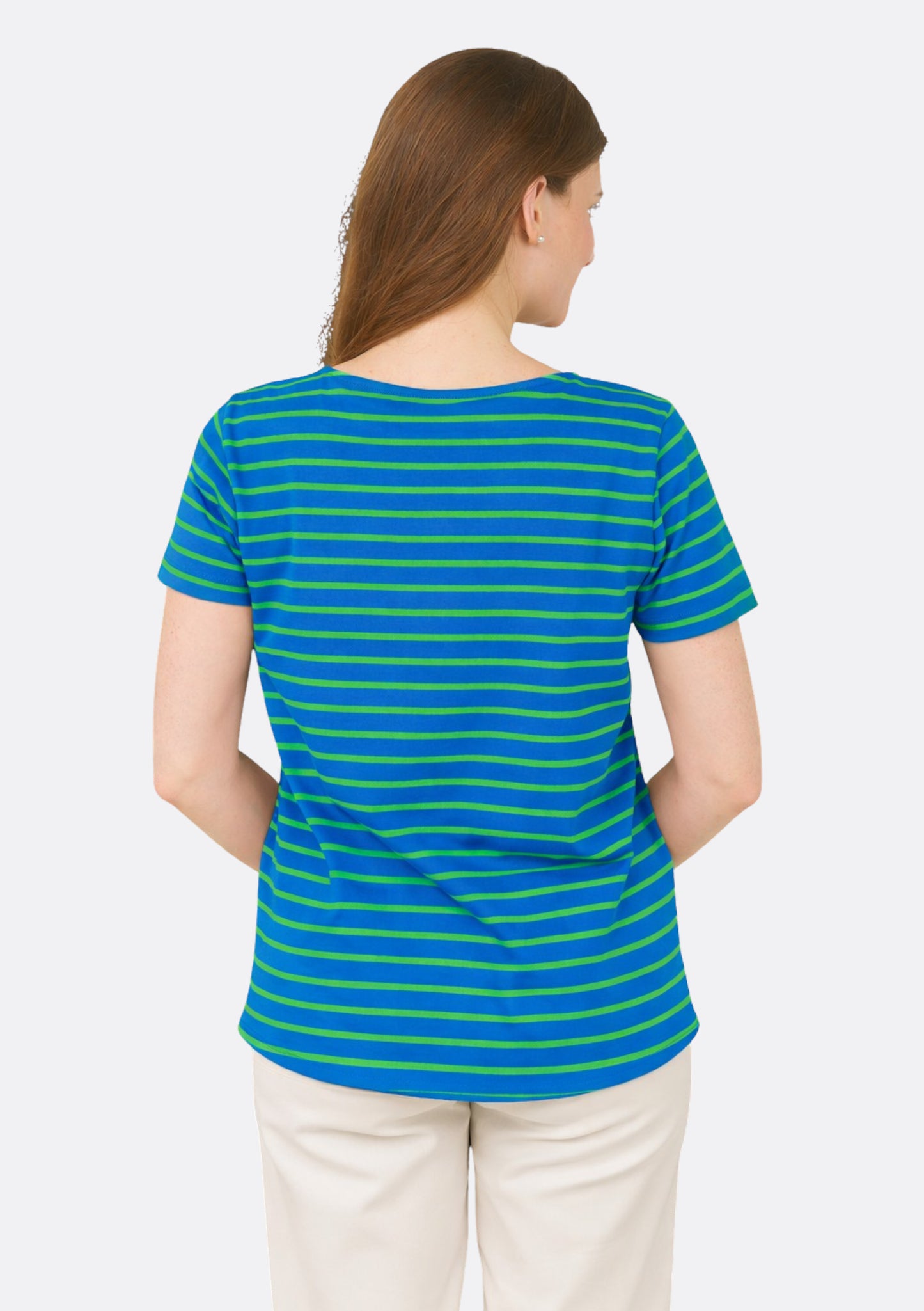 T-SHIRT TONY RAYURES VERT