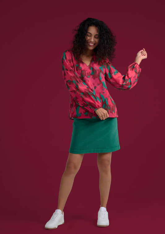 BLOUSE TIGE ERABLES ROSE