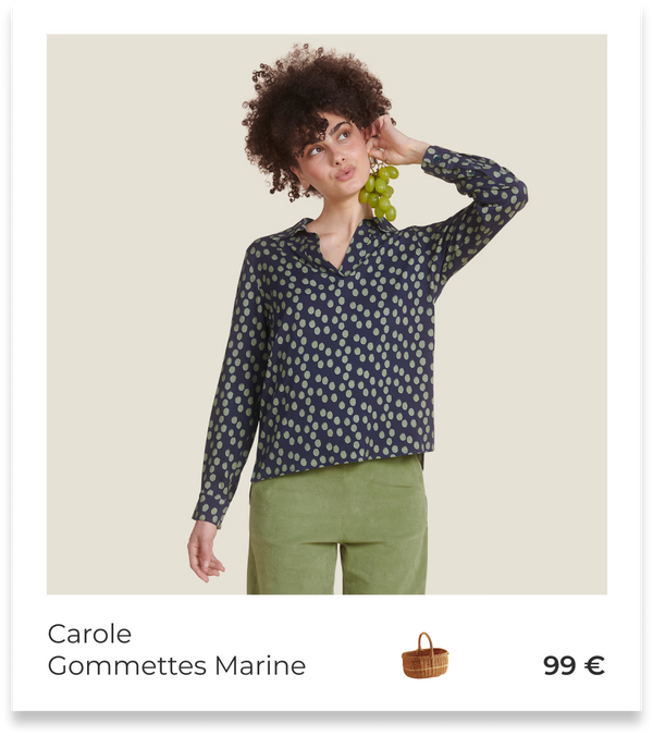 CHEMISE CAROLE GOMMETTE MARINE
