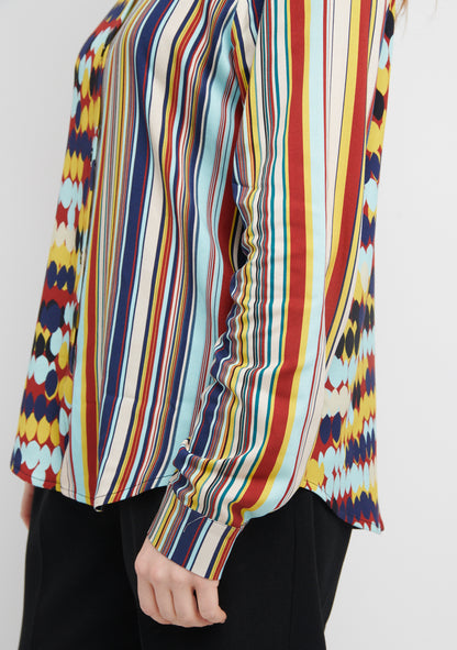 CHEMISE DROITE MIX&MATCH À MOTIF ENRANG ANIS