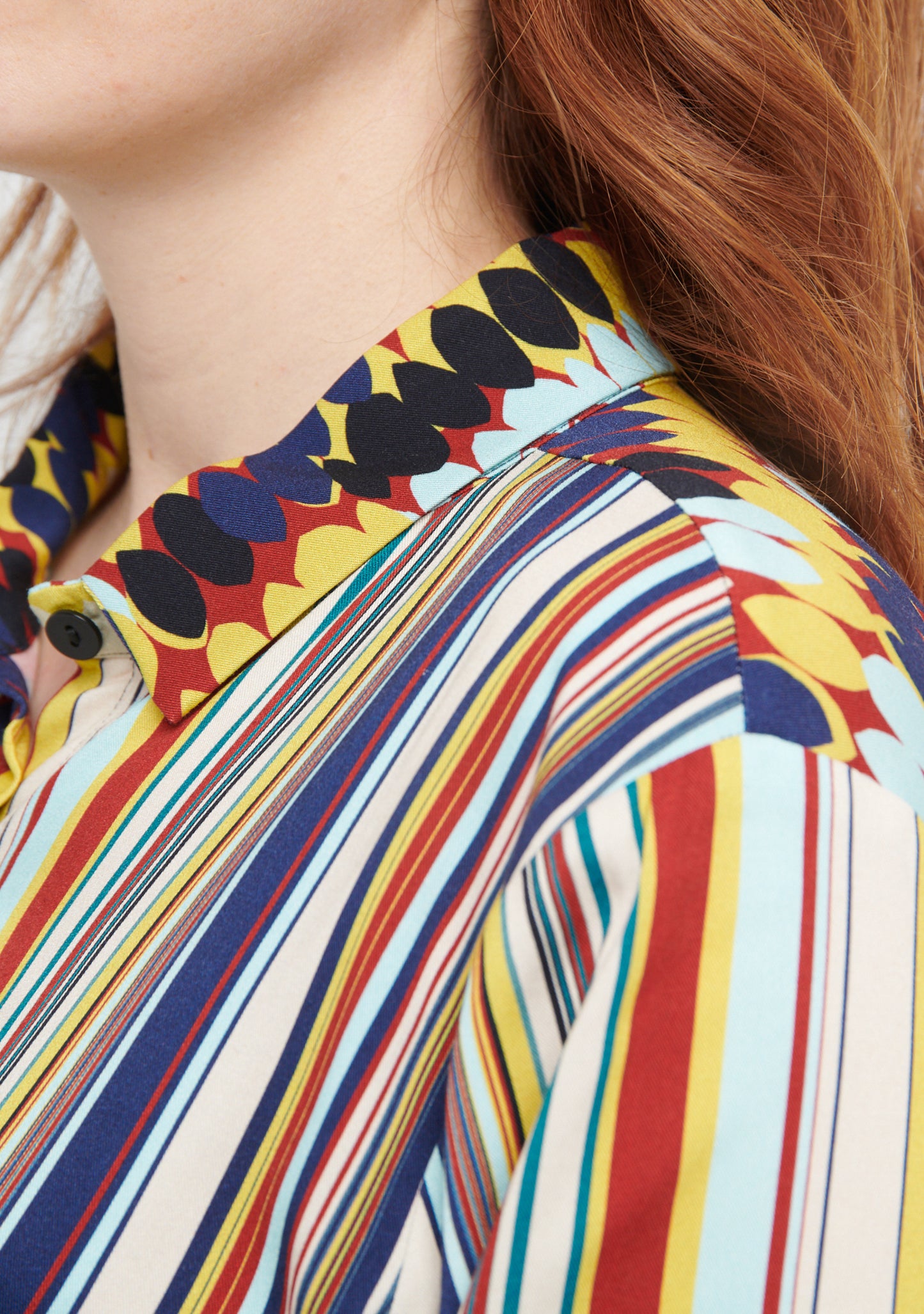 CHEMISE DROITE MIX&MATCH À MOTIF ENRANG ANIS