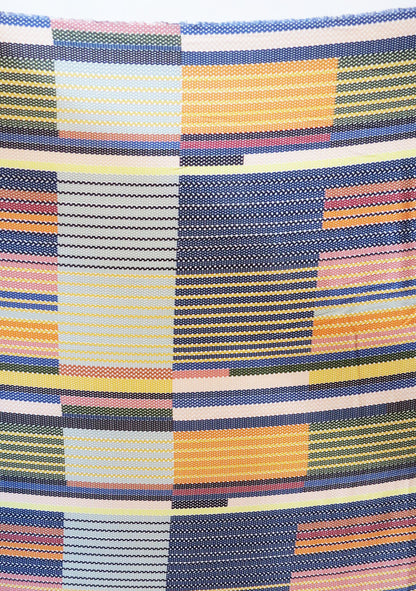 TISSU EN VISCOSE LÉGER ET FLUIDE IMPRIMÉ MULTICOLORE COMME DES RAYURES DE POIS