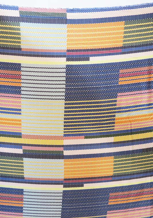 TISSU EN VISCOSE LÉGER ET FLUIDE IMPRIMÉ MULTICOLORE COMME DES RAYURES DE POIS