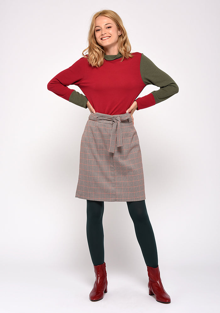 JUPE JDROI CARREAUX ROSE