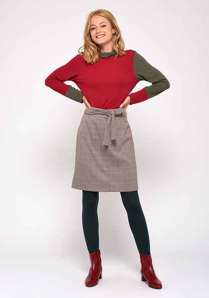 JUPE JDROI CARREAUX ROSE