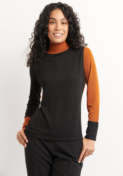 SOUS-PULL PUCHA UNI NOIR ET TABAC