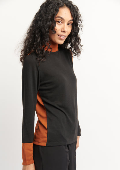 SOUS-PULL PUCHA UNI NOIR ET TABAC