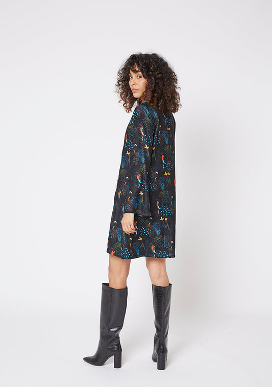 ROBE ROUGI PERRUCHE BLEU